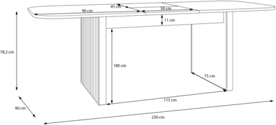 Ēdamistabas galds Jytana TBLT7128
