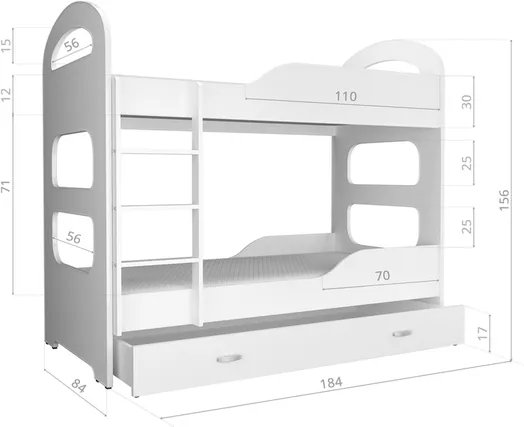 Двухъярусная кровать Dominik N 190x80