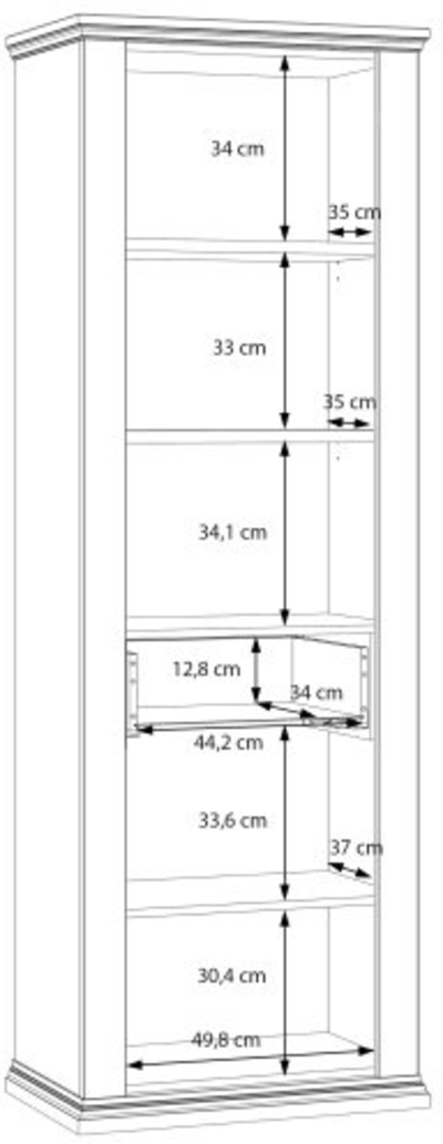Plaukts ar stiklu / vitrīna Pontypool PNTV711