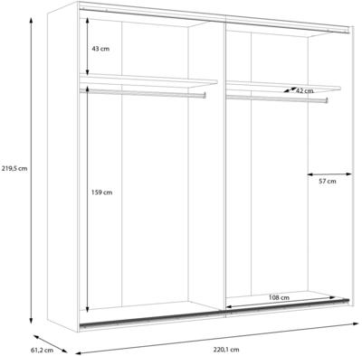 Шкаф для одежды с вешалкой Cismon NERS924E1