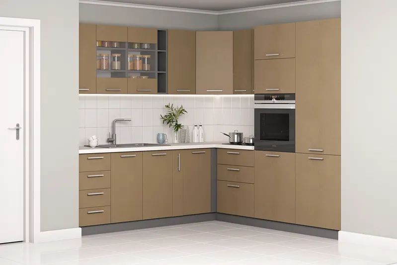 Кухонный комплект / гарнитур BlanKit 235x240M2 BrushCaramel.M378 G