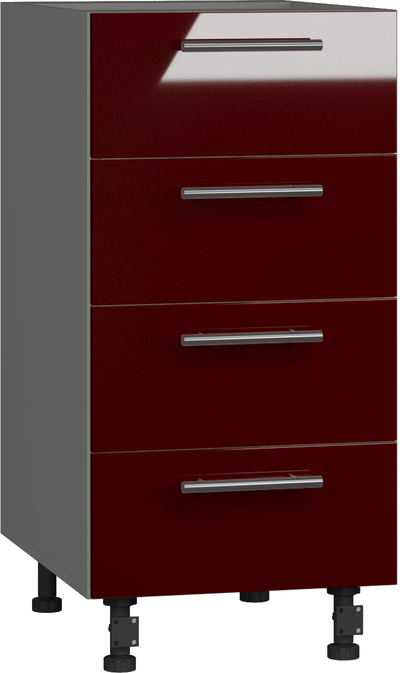 Кухонный шкаф модульной системы BlanKit D40.s4 Graphite+Bordo.G410
