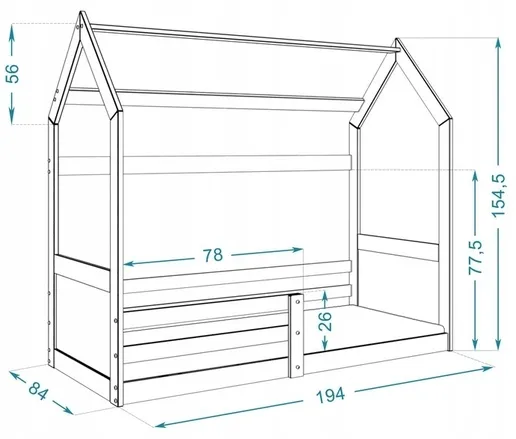 Gulta Domek Miki 190x80