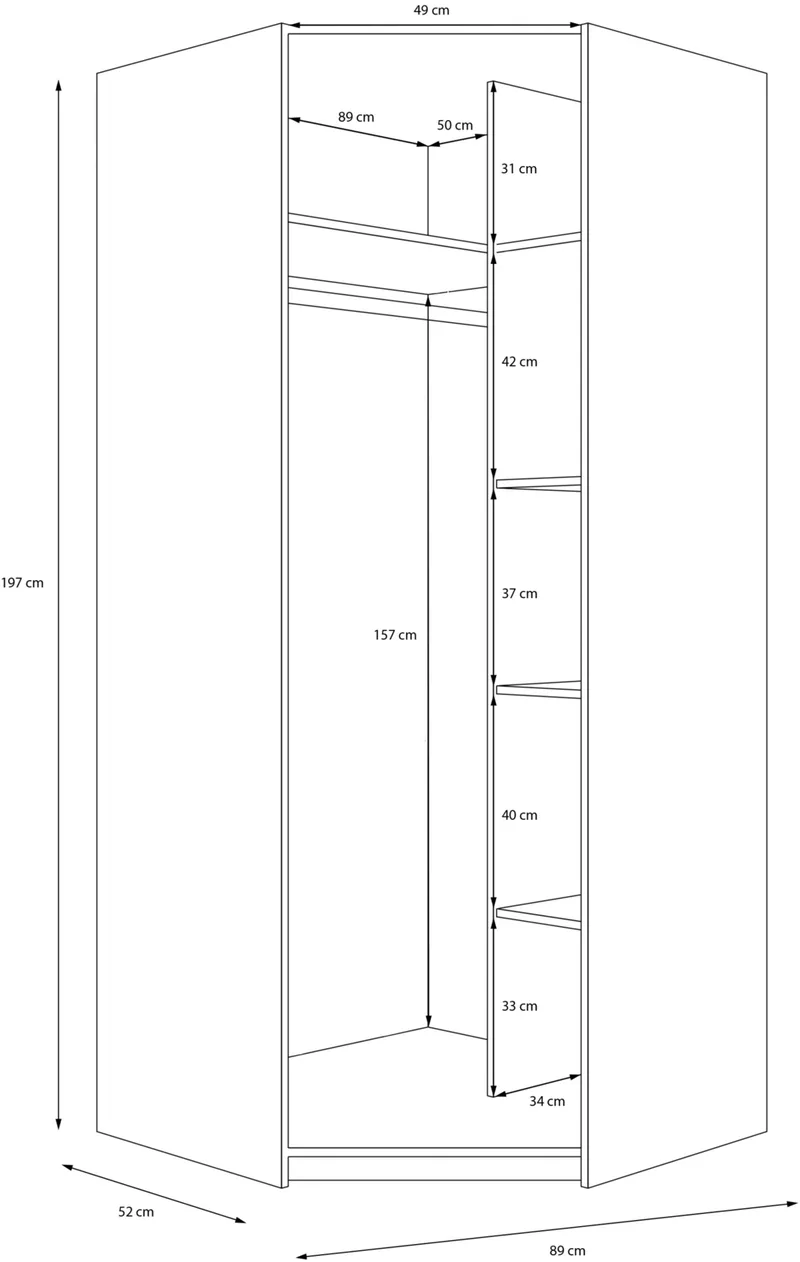 Kapp riidepuu toruga Oak Squere OSQS921B