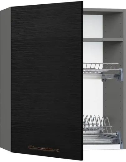 Köögikapp BlanKit G60.1.D Graphite+OakBlack.381 M2