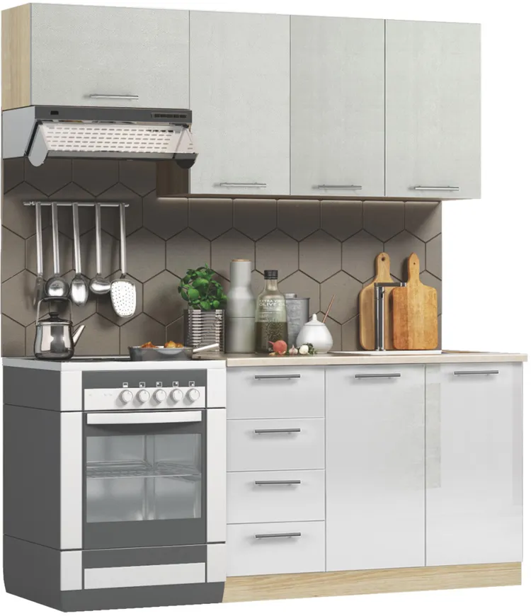 Köögimööbli komplekt BlanKit 180 Concrete cream.353/White.G382