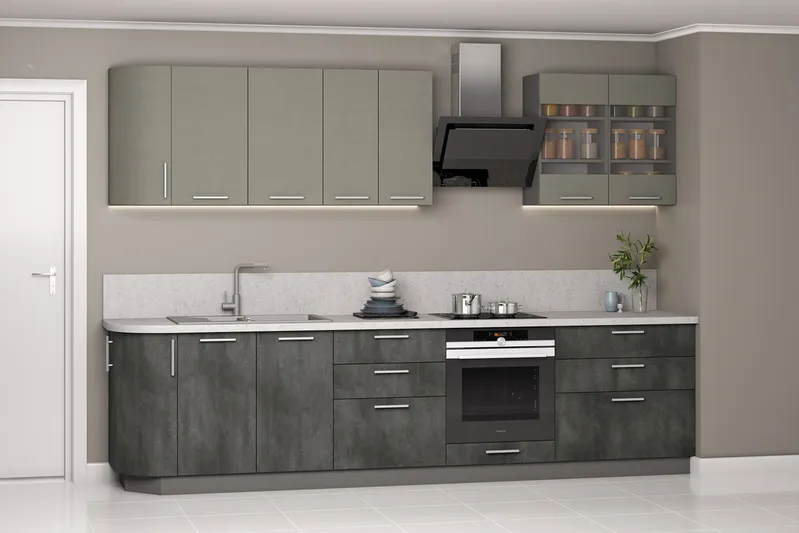 Köögimööbli komplekt BlanKit 310M2 Cement Gothic.M389/Dark.M361 G