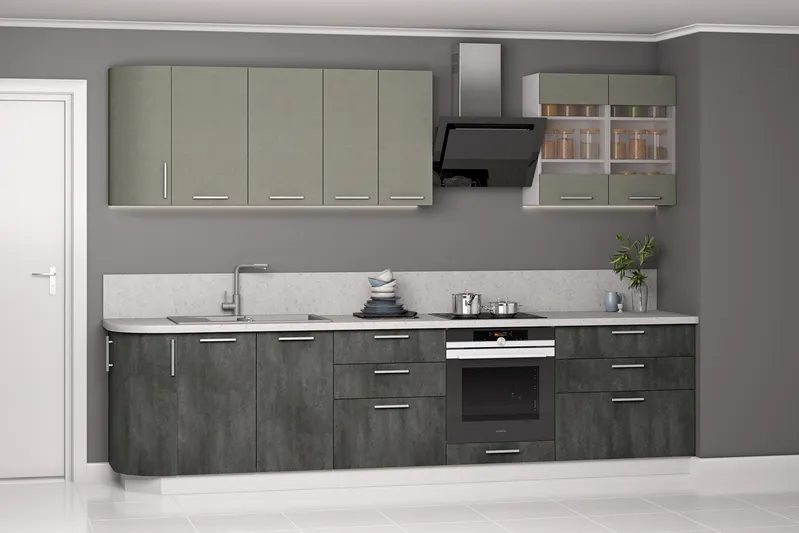 Köögimööbli komplekt BlanKit 310M2 Cement Gothic.M389/Dark.M361 S