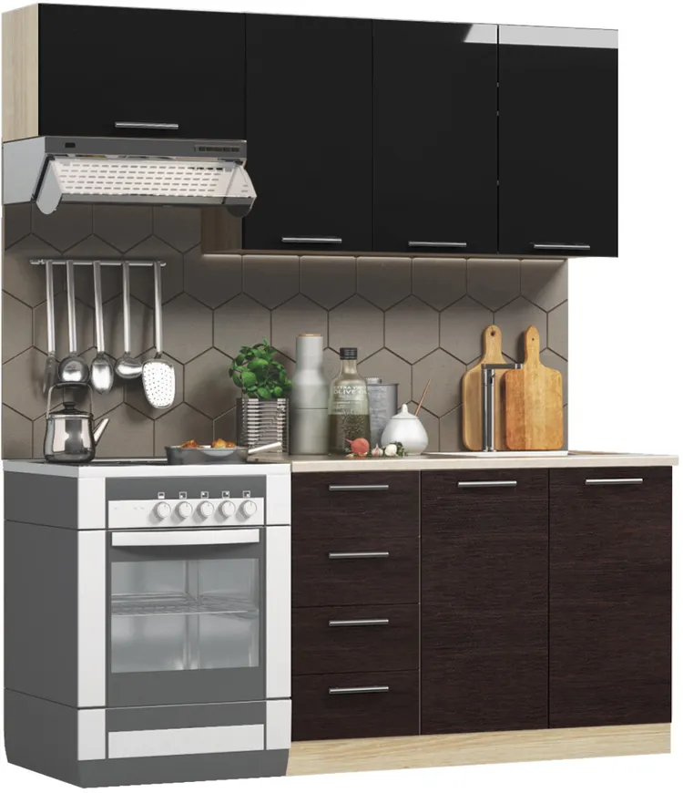 Кухонный комплект / гарнитур BlanKit 180 Graphite.G399/Tik.279