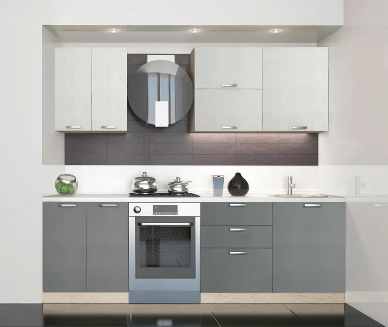 Кухонный комплект / гарнитур BlanKit 200 ConcreteCream.M353/СoncreteGray.M352