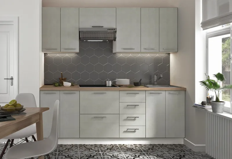Кухонный комплект / гарнитур BlanKit 220 ConcreteCream.M353 W