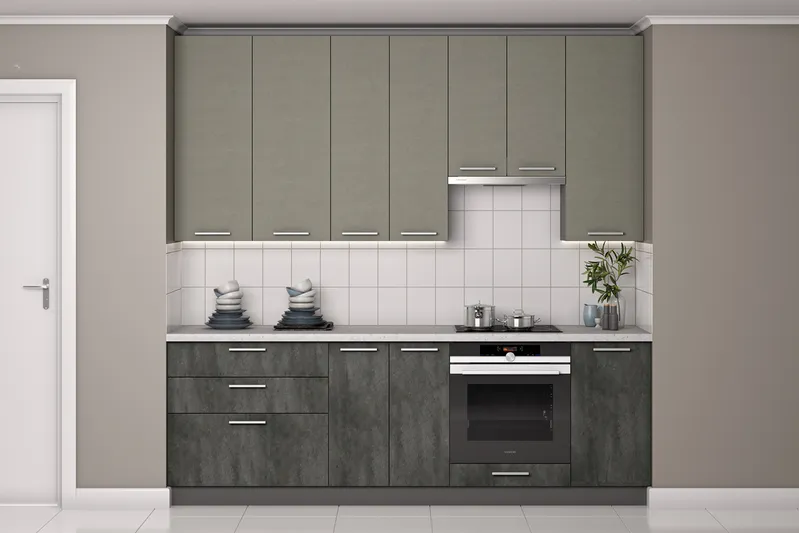 Кухонный комплект / гарнитур BlanKit 240M1 Cement Gothic.M389/Dark.M361 G