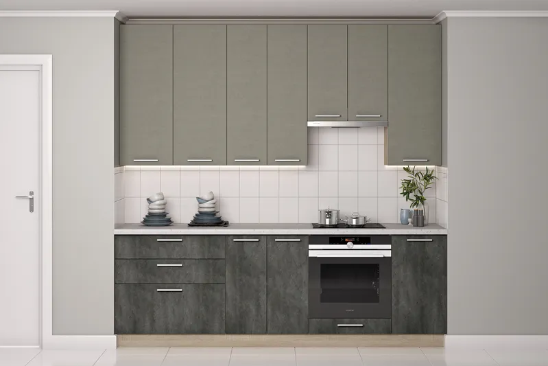 Кухонный комплект / гарнитур BlanKit 240M1 Cement Gothic.M389/Dark.M361 S