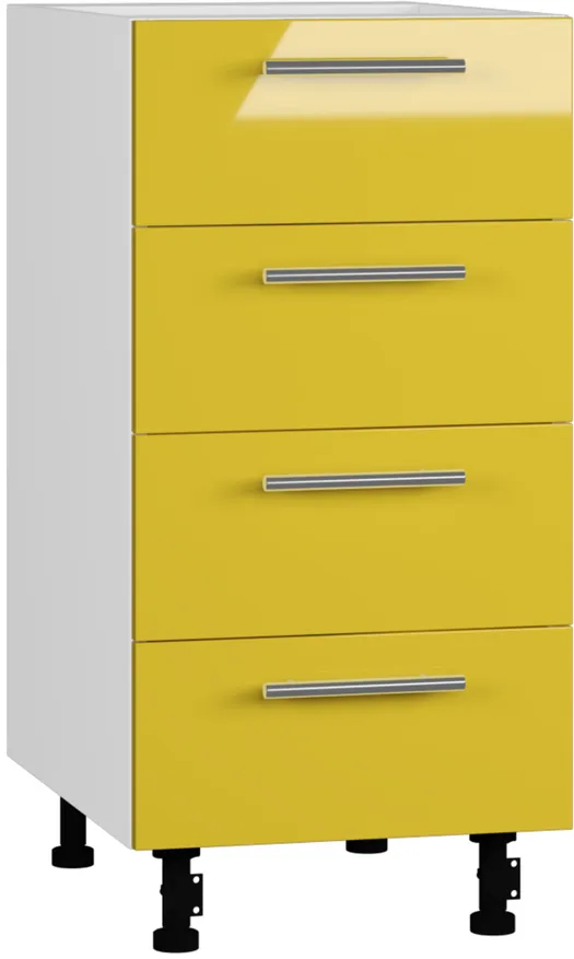 Кухонный шкаф модульной системы BlanKit D40.s4 White+Yellow.G371