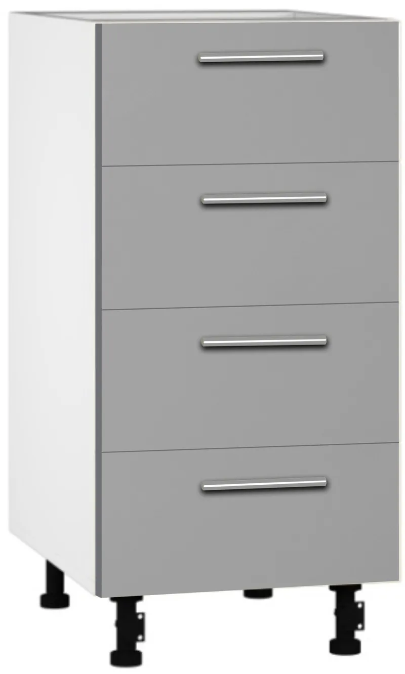 Кухонный шкаф модульной системы BlanKit D40.Ts4 White+GreyQuartz.M306 R128