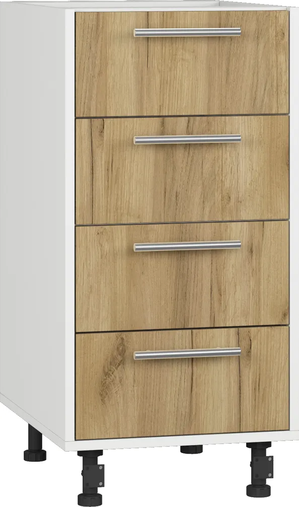 Кухонный шкаф модульной системы BlanKit D40.Ts4 White+Oak Kraft Gold К003