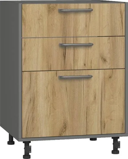 Кухонный шкаф модульной системы BlanKit D60.s3 Graphite+Oak Kraft Gold К003 U4