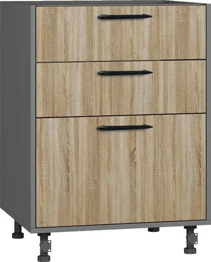 Кухонный шкаф модульной системы BlanKit D60.Ts3 Graphite+Sonoma.3025 M