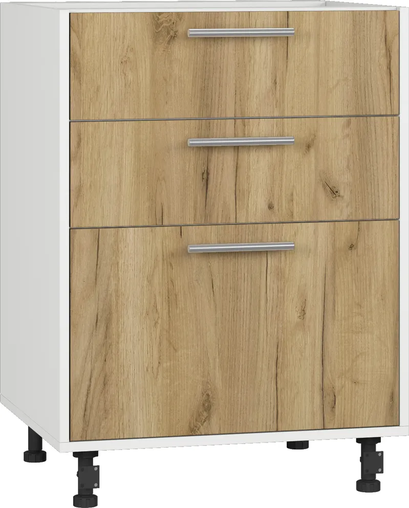 Кухонный шкаф модульной системы BlanKit D60.Ts3 White+Oak Kraft Gold К003