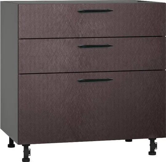 Кухонный шкаф модульной системы BlanKit D80.s3 Graphite+BrushBronze.M369 M