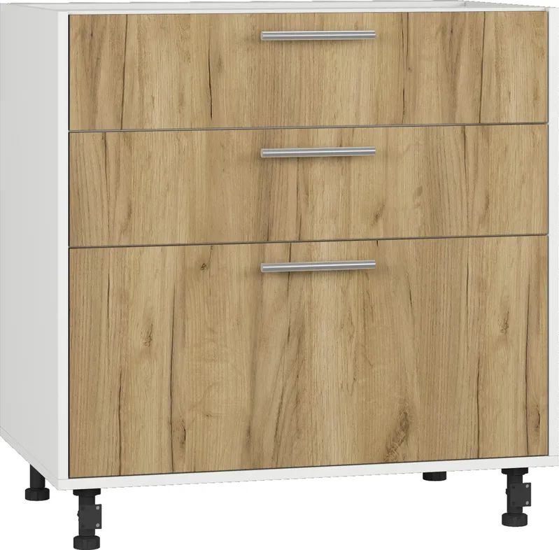 Кухонный шкаф модульной системы BlanKit D80.s3 White+Oak Kraft Gold К003