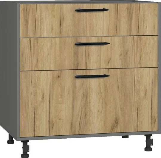 Кухонный шкаф модульной системы BlanKit D80.Ts3 Graphite+Oak Kraft Gold К003 M