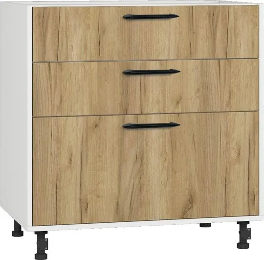 Кухонный шкаф модульной системы BlanKit D80.Ts3 White+Oak Kraft Gold К003 M
