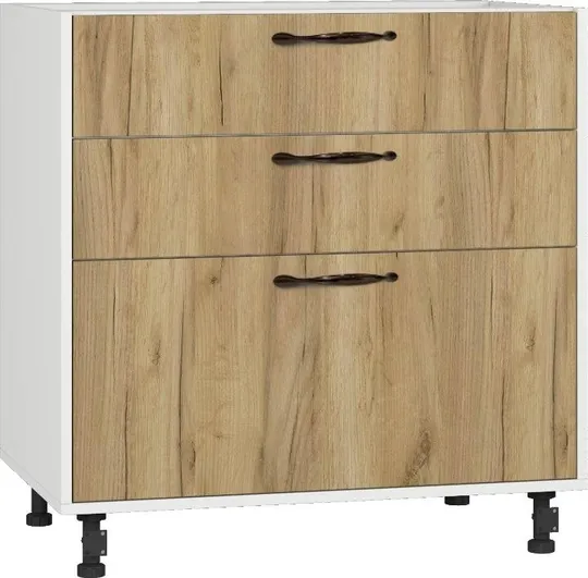Кухонный шкаф модульной системы BlanKit D80.Ts3 White+Oak Kraft Gold К003 M2