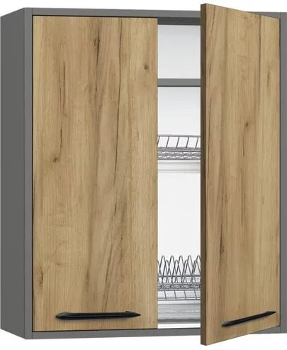 Кухонный шкаф модульной системы BlanKit G60.D Graphite+Oak Kraft Gold К003 M