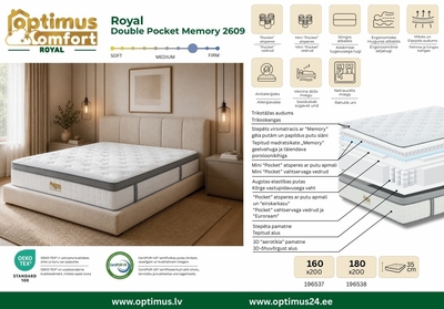 Madrats 180*200*35 Royal Double Pocket Memory 2609