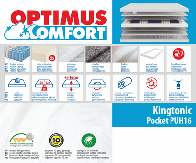 Matracis 120*200 Kingtonic Pocket PUH16