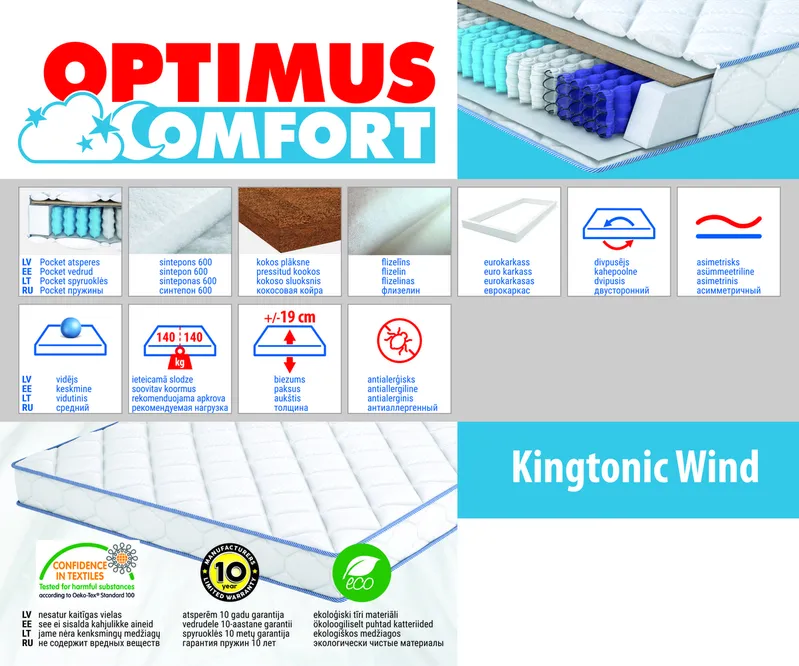 Matracis 120*200 Kingtonic Wind