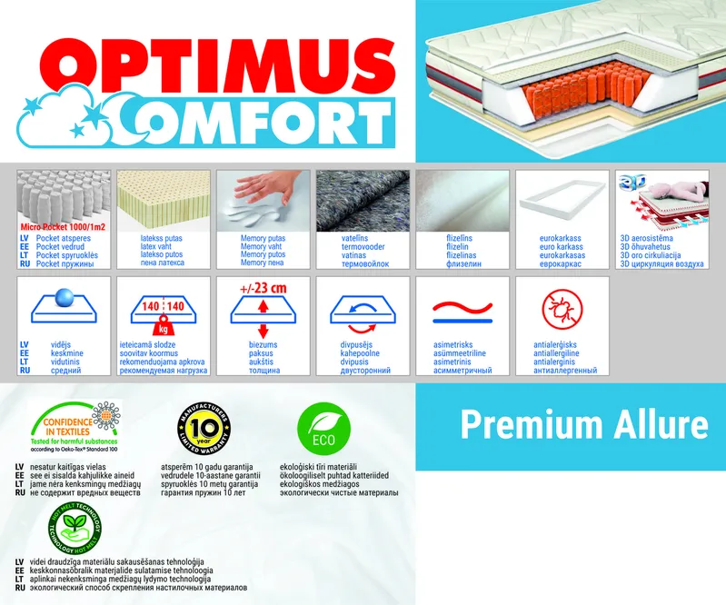 Матрас 150*195 Premium Allure