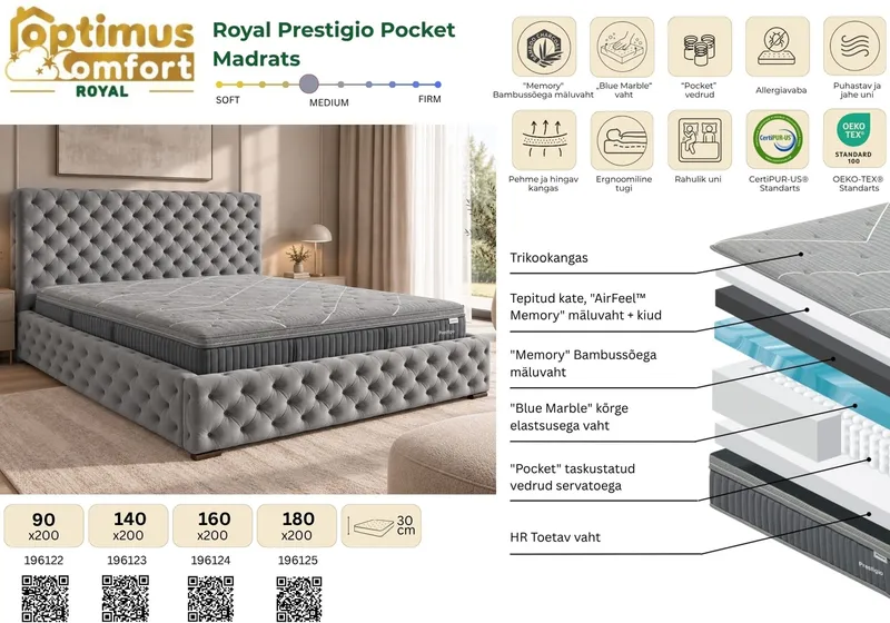 Матрас 160*200*30 Royal Prestigio Pocket