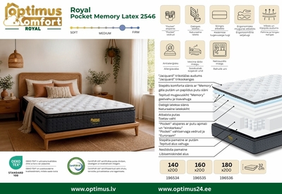 Матрас 180*200*32 Royal Pocket Memory Latex 2546