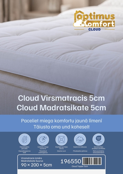 Õhuke madrats / kattemadrats / madratsikate 90*200*5 Cloud