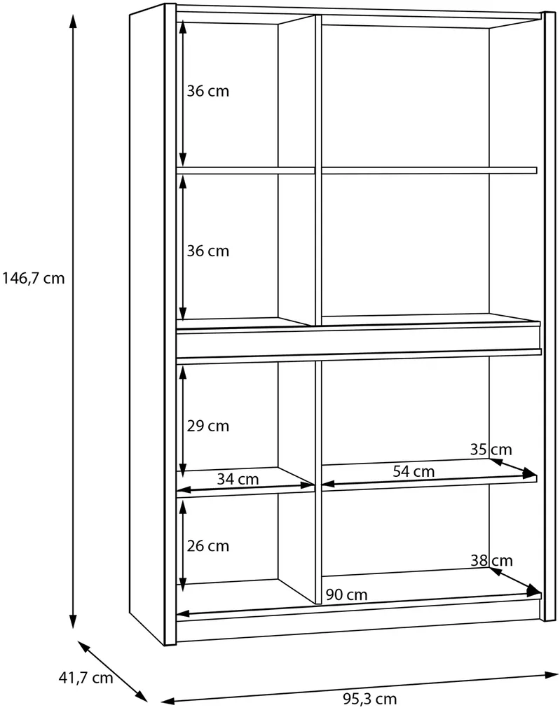 Riiul / Kapp Oak Squere OSQK421B