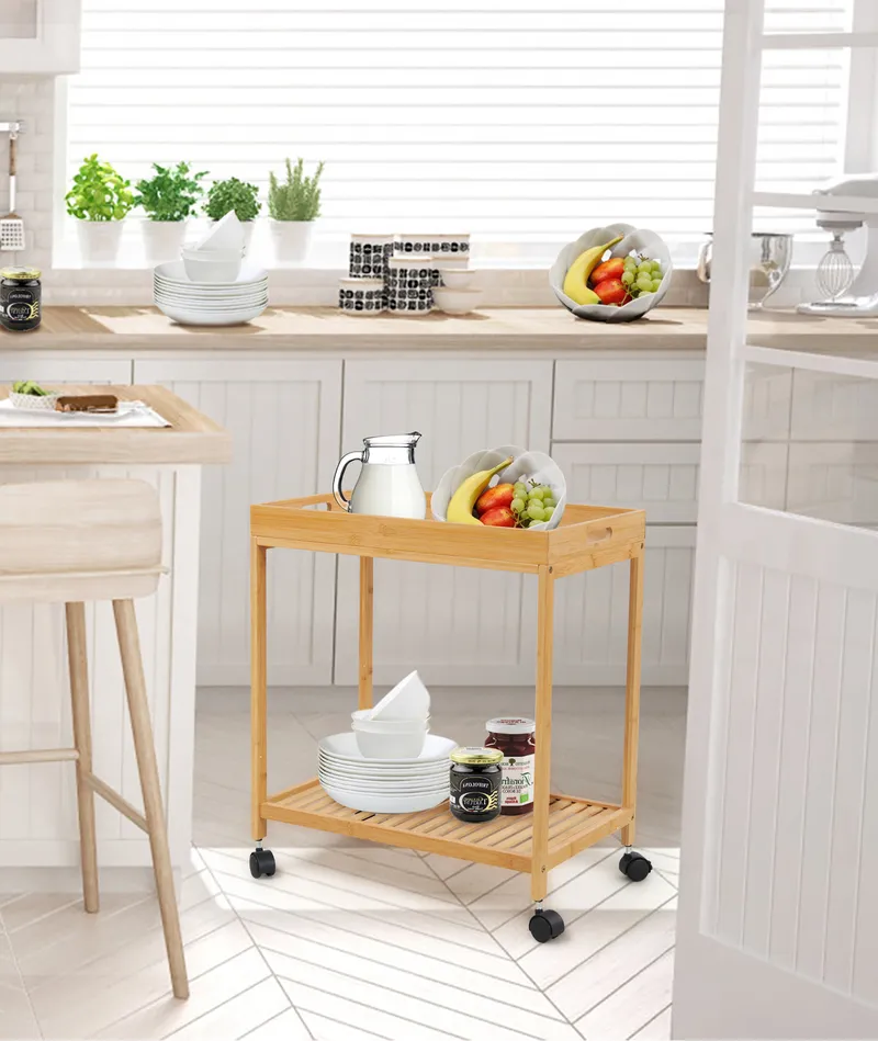 Servējamie ratiņi Bamboo 89708D