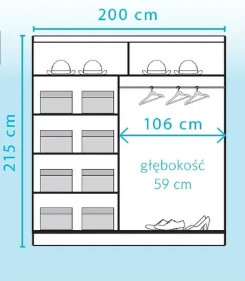 Шкаф для одежды с вешалкой Avantgarde AV4-200