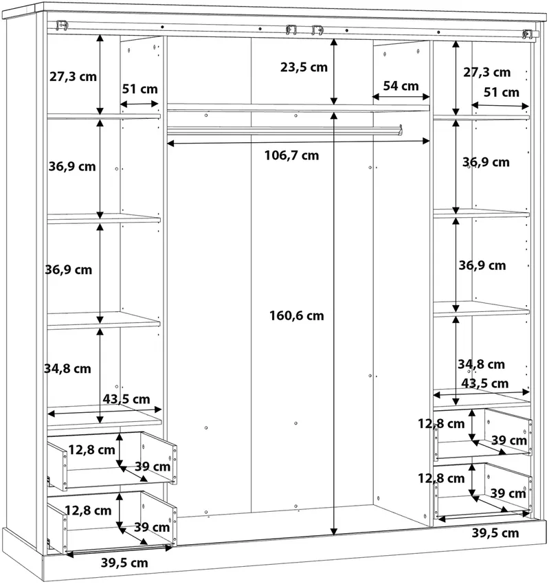 Шкаф для одежды с вешалкой Kaszimiro KZMS944