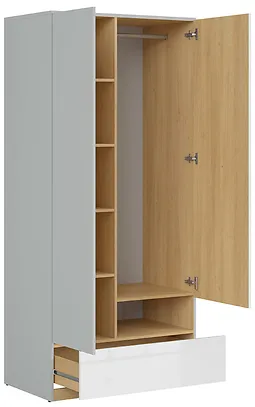 Шкаф для одежды с вешалкой Nandu SZF2D1S