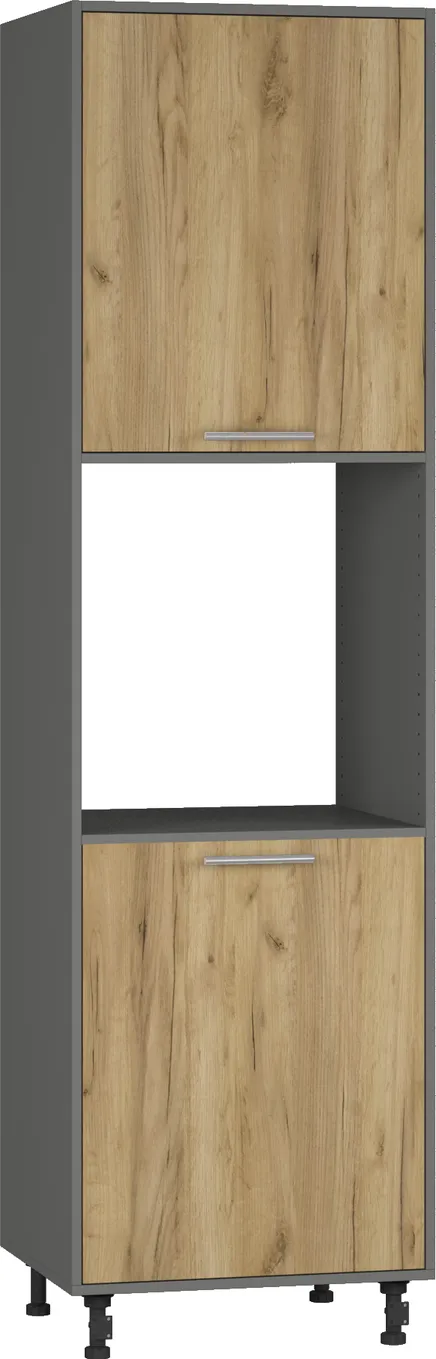 Skapis BlanKit D60C.h214 Graphite+Oak Kraft Gold К003