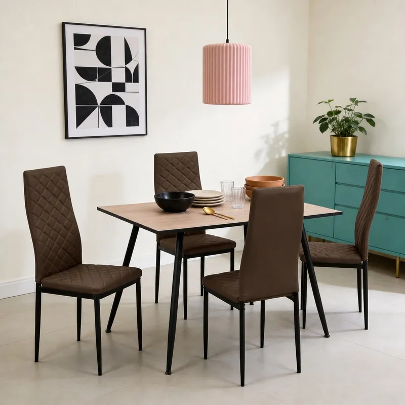 Стол обеденный со стульями Remus Ankala Oak 80090/Karfagen 80018C