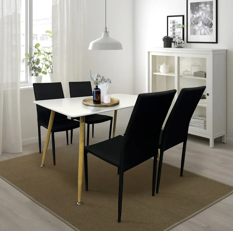 Стол обеденный со стульями Remus White 80090/ 4 Madrid 80006