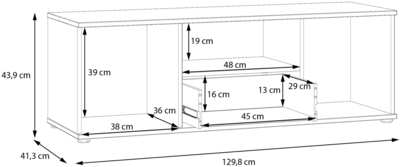 TV skapis / plaukts televizoram Ganymede GNMT131