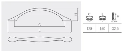 Ukse riistvara Handle.M2/128.black.chrome