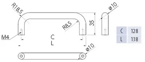 Ukse riistvara Handle.U4/128/7.inox
